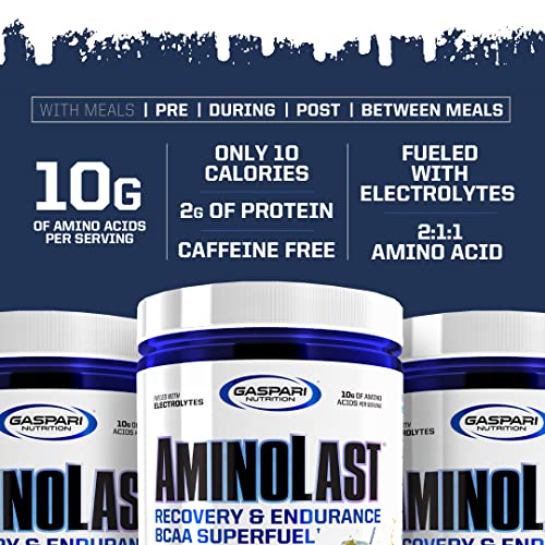 Gaspari Nutrition Aminolast Recovery & Endurance BCAA Superfuel Lemon Ice 14.8 oz (420 g) - BCAA Recovery Formula