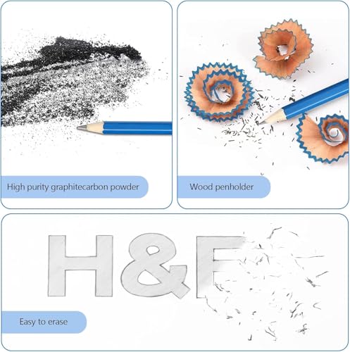 ELECDON 12-Piece Graphite & Charcoal Pencil Set - Professional Drawing Kit