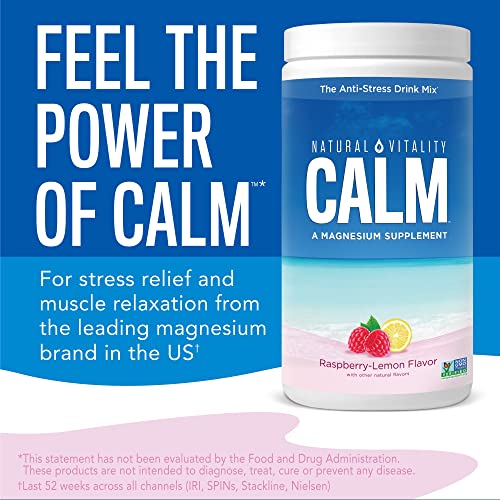 Natural Vitality Natural Calm Anti-Stress Drink - Organic Raspberry Lemon Single Serve Packets 30 Packs