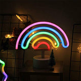 Neon Rainbow LED Wall Light - Battery Operated Marquee Sign for Bedroom & Party Decor