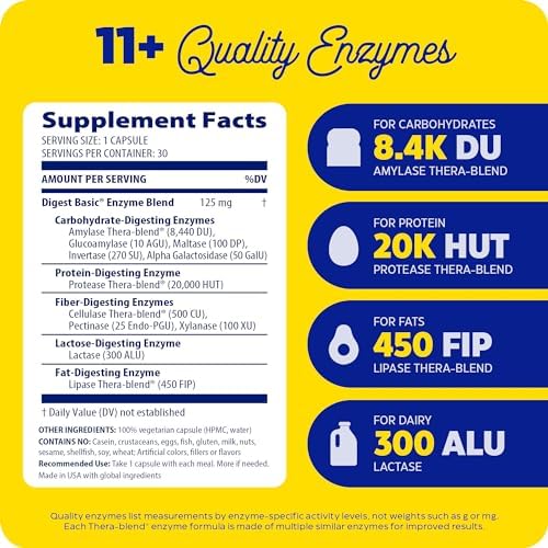 Enzymedica Digest Basic: Essential Enzyme Formula - 30 Capsules