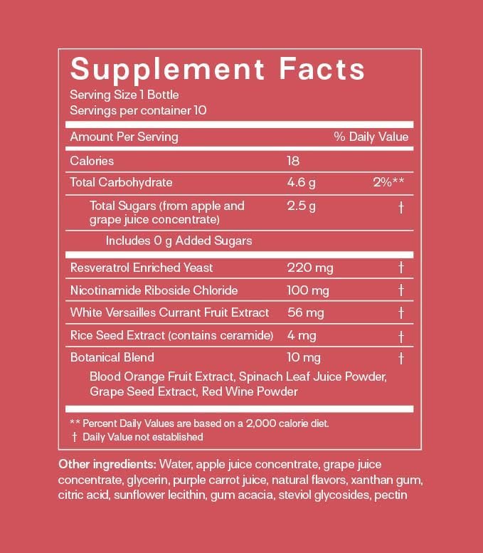 Liposomal NAD+ Shots with Nicotinamide Riboside & Resveratrol - 10x 50ml