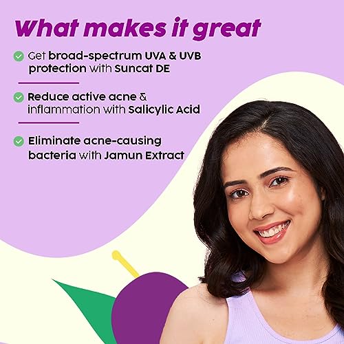 PLIX 0.1% Salicylic Acid Jamun Mattifying Sunscreen SPF50+ PA+++ (50g) | Acne & Oil Control