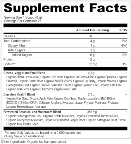 Ancient Nutrition Super Greens Powder - Organic Superfood Blend with Probiotics