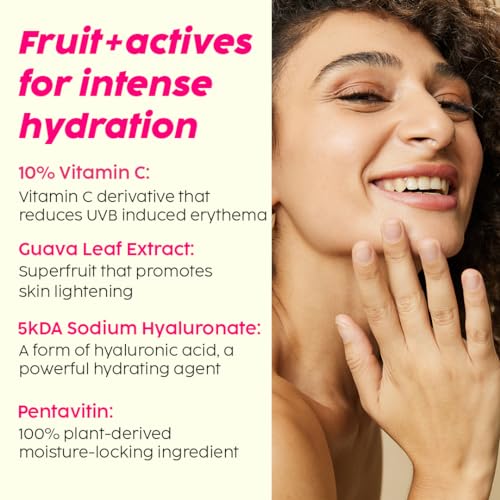 PLIX Guava Glow Dewy Serum (10% Vitamin C) & Smoothie Moisturizer Duo for Radiant Skin