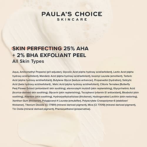 Paula's Choice SKIN PERFECTING 25% AHA + 2% BHA Exfoliant Peel - 30ml | Rinse-off Face Exfoliant for Sun Damage & Pore Cleansing