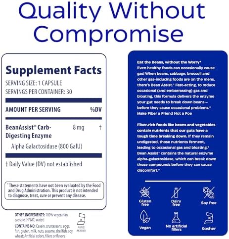 Enzymedica BeanAssist: Conquer Bean-Related Discomfort (30 Capsules)