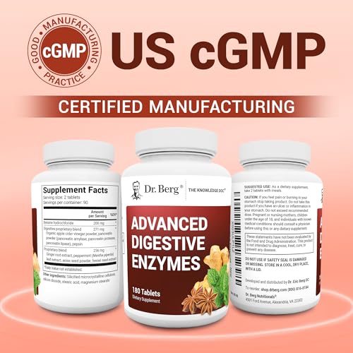 Dr. Berg Advanced Digestive Enzymes with Apple Cider Vinegar - 180 Tablets