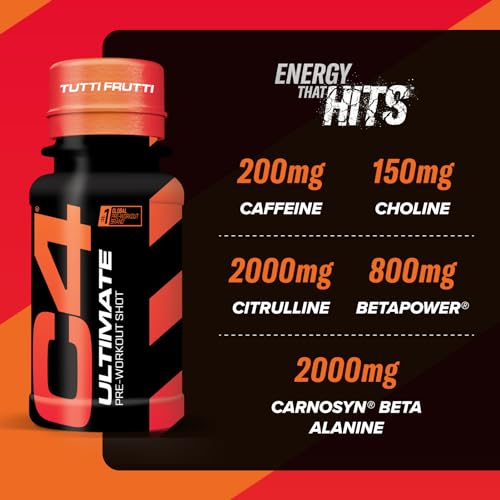 Cellucor C4 Ultimate Pre-Workout Shot - Tutti Frutti 12 x 60ml