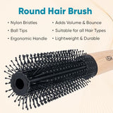 Vega Professional Round Brush - Wooden Handle, Black Head