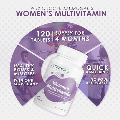 Ambrosial Women's Multivitamin Tablets - 120 Daily Nutrient Pack