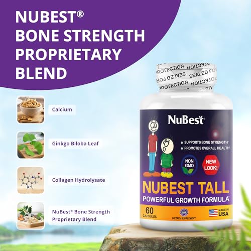 NuBest Tall - Natural Growth Formula for Kids & Teens - Bone Strength & Healthy Growth Supplement - 1 Pack