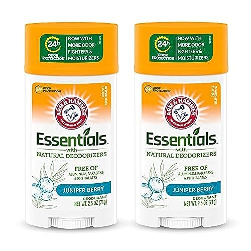 ARM & HAMMER Essentials Deodorant - Clean Juniper Berry - Aluminum-Free, Paraben-Free, Phthalate-Free - 2.5oz (Pack of 2)