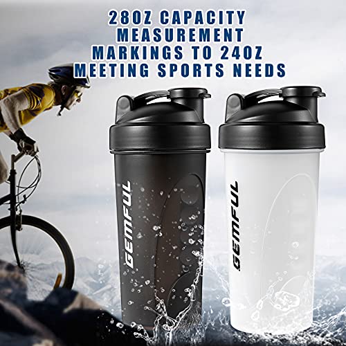 GEMFUL Protein Shaker Bottle 700ml - BPA-Free, Leak-Proof Sports Blender Cup