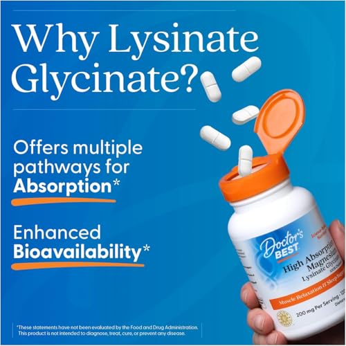 Doctor's Best 100% High Absorption Chelated Magnesium (120 Tablets)