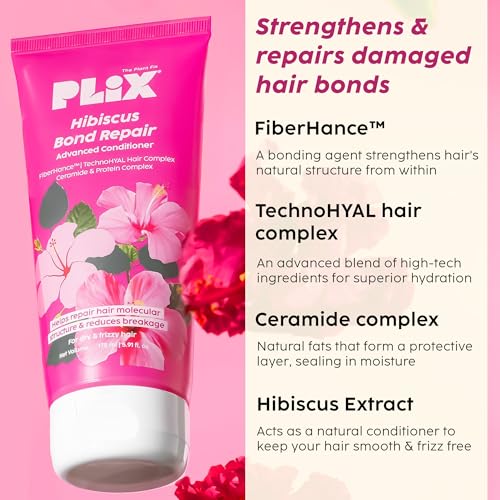PLIX Hibiscus Bond Repair Advanced Conditioner (175ml) | Reduces Breakage with FiberHance™ & TechnoHYAL Complex