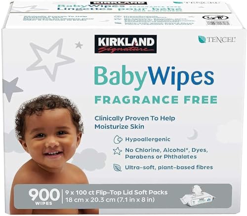 Kirkland Signature Baby Wipes 900 Count – Gentle, Hypoallergenic Cleaning