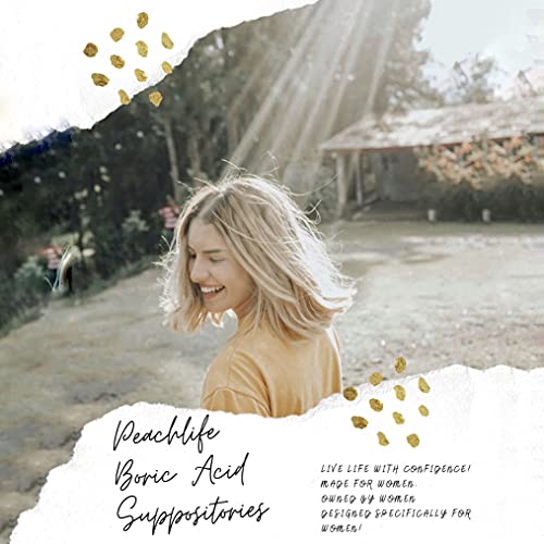 Peachlife Boric Acid Suppositories - USA Made - Vegetable Capsules for Feminine Health & pH Balance