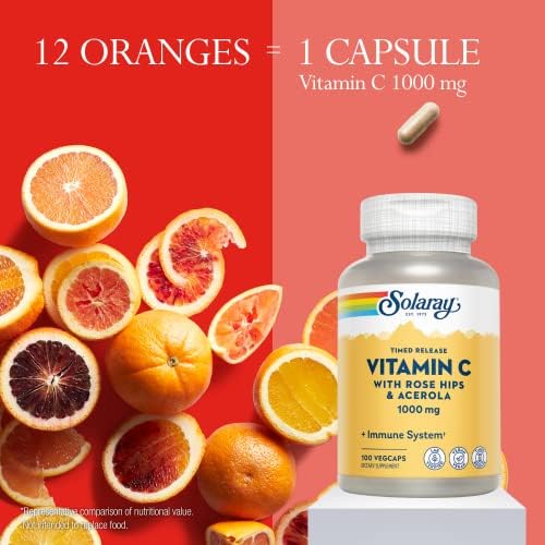 Solaray Vitamin C Timed-Release 1000mg - 100 Vegetarian Capsules