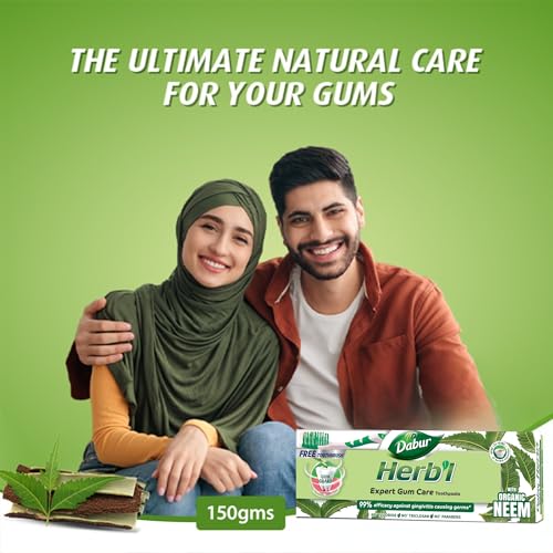 Dabur Herb'l Natural Toothpaste with Neem for Gum Care (150g)