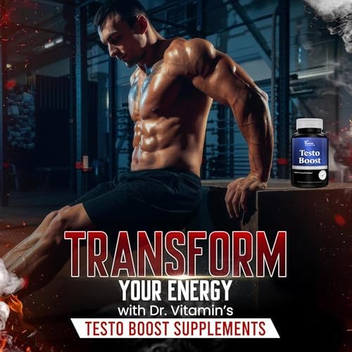 Dr. Vitamin Testo Boost Supplement for Men - Stamina, Endurance & Energy Enhancement - Male Testosterone Booster w/ Fenugreek, Tribulus, Tongkat Ali, Horny Goat Weed - 30 Capsules