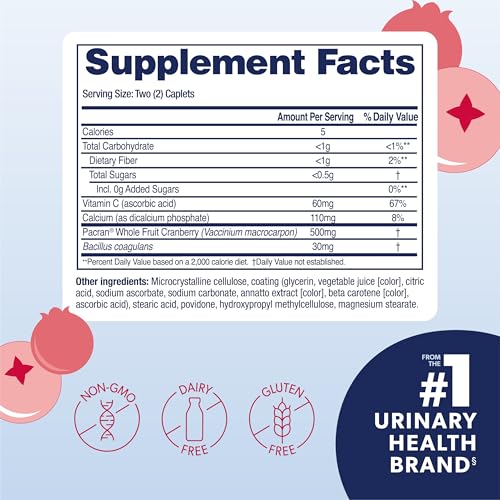 AZO Urinary Tract Health Cranberry Caplets - 50 Count | Fast Urinary Support