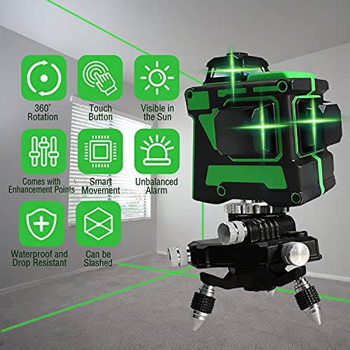 Professional 12-Line Green Light Self-Leveling Cross Marking Laser Level