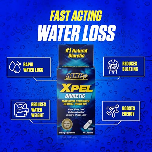 MHP Xpel Strength Herbal Diuretic - 80 Capsules for Rapid Water Loss