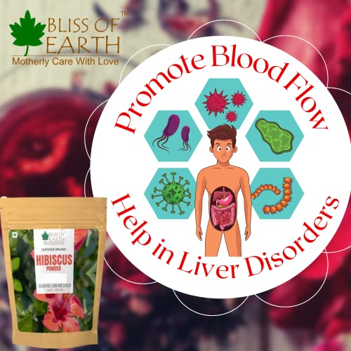 Bliss of Earth 100% Pure Natural Hibiscus Powder (100g) for Hair Growth & Anti-Aging Skin