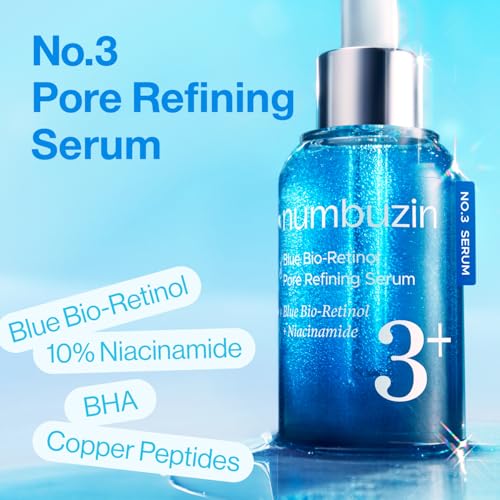 numbuzin No.3 Blue Retinol Pore Refining Serum – Gentle Anti-Aging BHA Serum