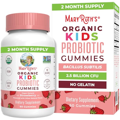 Kids Probiotic USDA Organic Gummies | 2 Month Supply | 2.5 Billion CFU Per Serving | Kids Immune Support Digestive & Gut Health Supplement | Formulated for Ages 2-13 | 60 Count