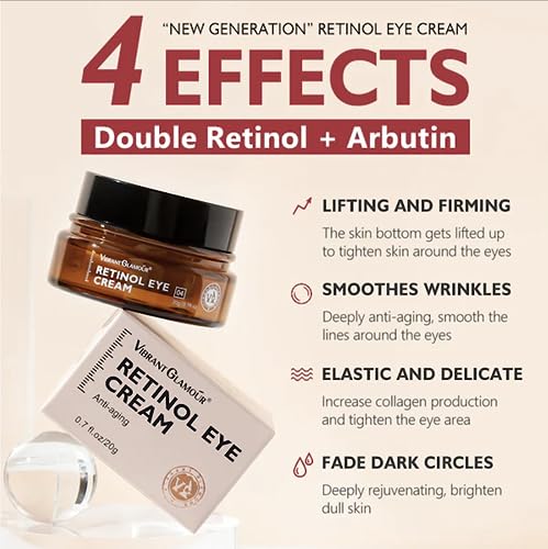 Vibrant Glamour Retinol Eye Cream: Reduce Dark Circles & Fine Lines