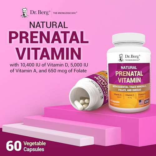 Dr. Berg Natural Prenatal Vitamins for Women - 60 Capsules | Folic Acid, Omegas & Superfoods