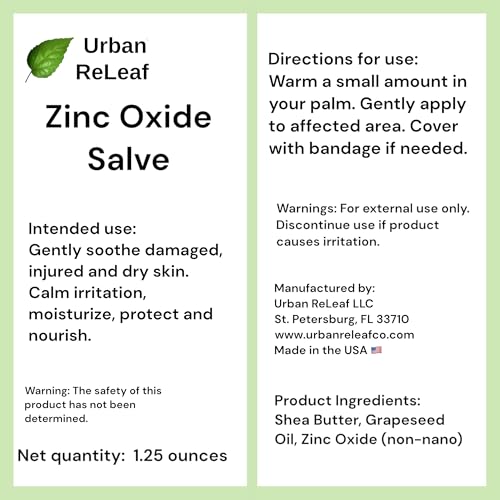 Urban ReLeaf 100% Natural Zinc Oxide Salve for First Aid & Skin Protection