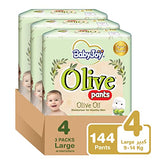 BabyJoy Mega Box Olive Pants and 144 Diapers, Size 4 (9-14kg)
