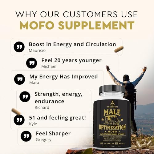 Ancestral Supplements Mofo: Grass Fed Beef Organ Supplement for Men's Health & Energy (180 Caps)