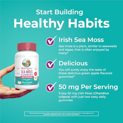 MaryRuth Organics Sea Moss Gummies - Sugar Free, Irish Sea Moss for Gut Health and Immune Support - 60 Count
