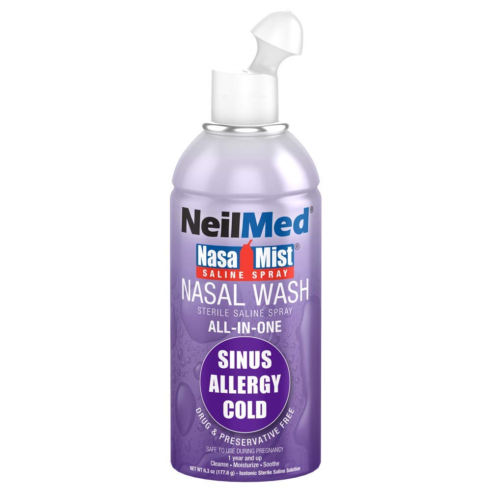 NeilMed NasaMist Multi-Purpose Saline Spray - All-in-One Nasal Relief, 6.0 oz