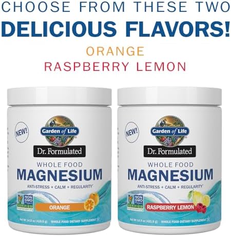 Garden of Life Magnesium Powder: Raspberry Lemon - Boost Energy & Relax Naturally