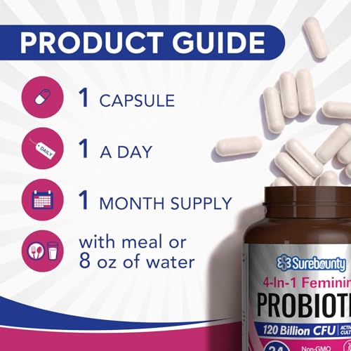 Probiotics for Women - 120 Billion CFU, 34 Strains, Prebiotics, Digestive Enzymes & Cranberry - 30ct
