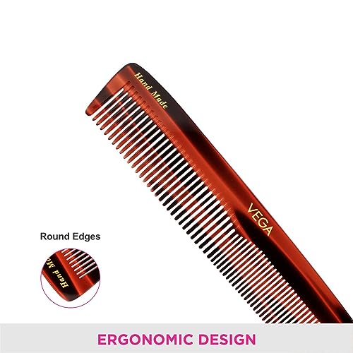 Vega Graduated Dressing Comb - Professional Brown Hair Styling Tool for Precision Detangling