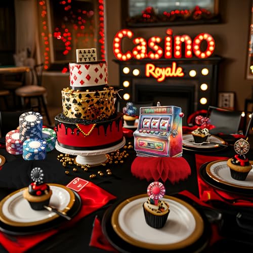 12 Pack Casino Table Toppers - Birthday Themed Party Decorations