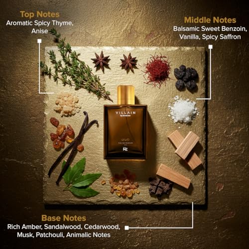 Villain Oud Perfume For Men - Luxury Eau De Parfume (EDP) 100ml with Amber & Sandal