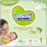 BabyJoy Mega Pack Baby Olive Oil and 72 Newborn Diapers, 0-4kg