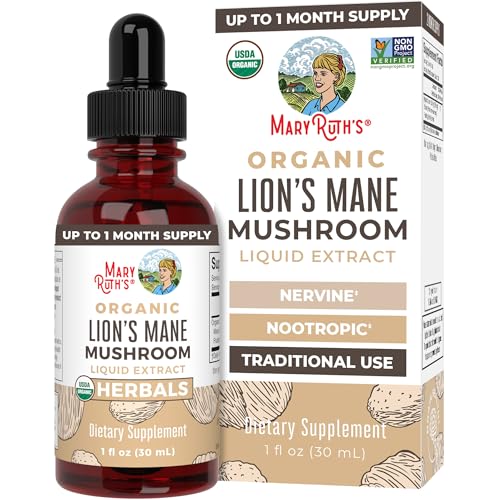 MaryRuth Organics Lions Mane Mushroom Supplement | USDA Organic | 1 oz