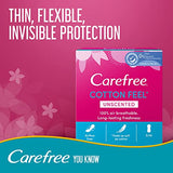 Carefree Cotton Feel Unscented Pantyliners - Breathable Daily Freshness, Pack of 56