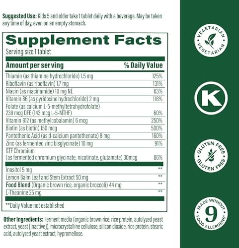 MegaFood Kids B Complex - 30 Tablets - Delicious Support for Growing Kids