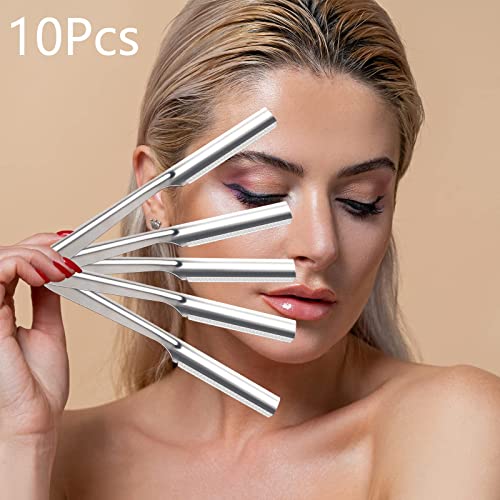 MAKINGTEC 10Pcs Women Eyebrow Razor, Facial Shaver Razor, Brow Shaper Eyebrow Trimmer, Sharp Dermaplaning Tool