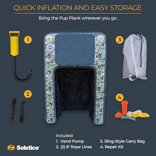 SOLSTICE Original Inflatable Pup Plank Pet Water Ramp for Boats & Pools