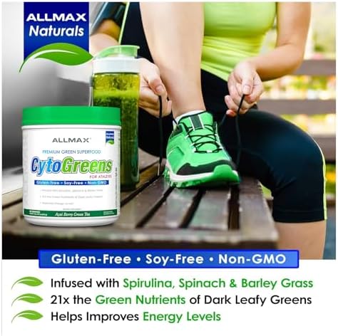 ALLMAX, CytoGreens, Premium Green Superfood for Athletes, Acai Berry Green Tea, 1.2 lbs (535 g)